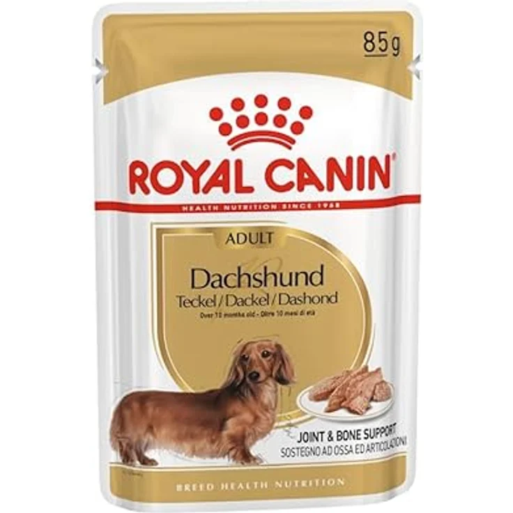 Royal Canin Dachshund Adult Mousse, Alleinfuttermittel für Dackel, Doppelpack, 2 x 12 x 85 g, hohe Verdaulichkeit und unterstützende Rezeptur für Wohlbefinden – Bild 3