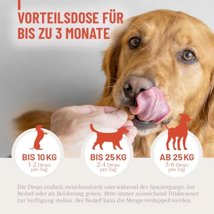 REAVET Haut & Fell Komplex Drops, Leckerlis für Hunde mit Omega-3-Fettsäuren, Biotin & Vitamin E, 350g (160Stk), zucker- & getreidefrei – Bild 3