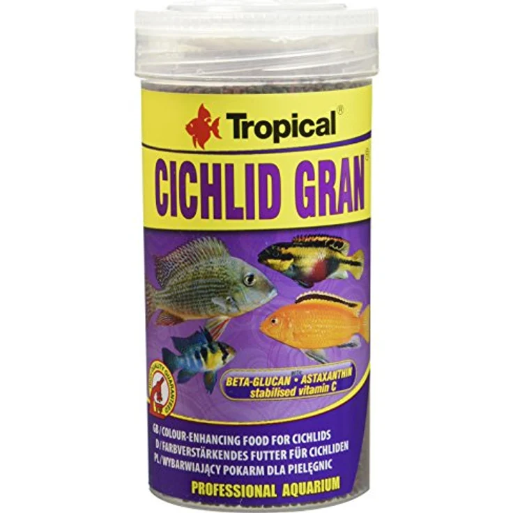 Tropical Cichlid Gran, 250 ml - Proteinreiches, Farbverstärkendes Granulatfutter mit Vitamin C und natürlichen Carotinoiden – Bild 1