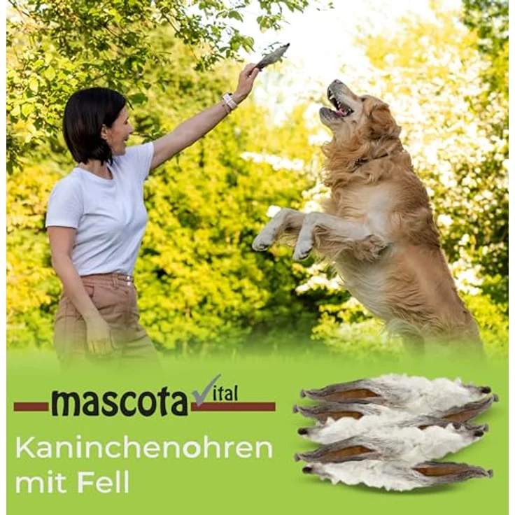 Mascota vital Kaninchenohren mit Fell, 200g, getreidefreier Hundesnack für sensible Tiere – Bild 3