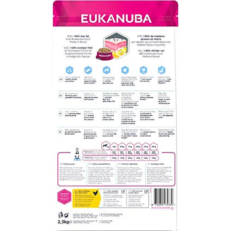 Eukanuba Daily Care Weight Control, fettarmes Hundefutter für kleine & mittelgroße Rassen, zur Gewichtskontrolle oder Diät, 2,3 kg – Bild 2