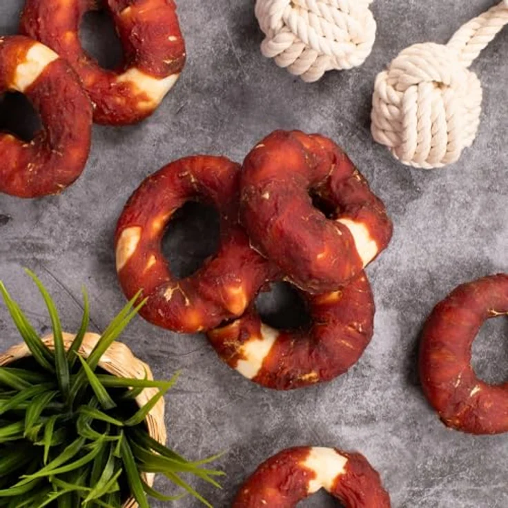 Lyra Pet Kauringe mit Entenbruststreifen, 1 kg hochwertige Kausnacks für Hunde – Bild 7