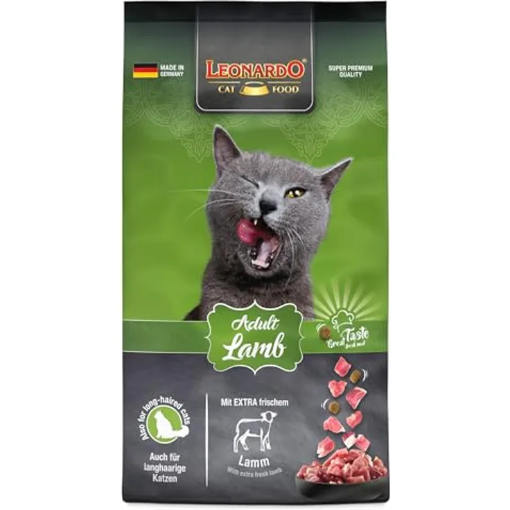LEONARDO Adult Lamb, Trockenfutter für ausgewachsene Katzen aller Rassen, 30% frisches Lamm, 7,5kg