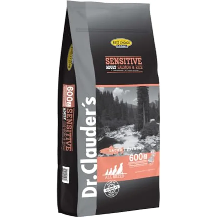 Dr. Clauder's Best Choice Adult Lachs & Reis, Trockenfutter für Hunde, glutenfrei, 12,5kg
