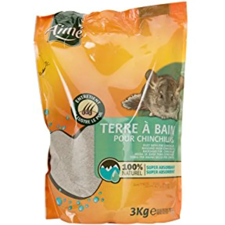 Aimé Badesand für Chinchillas, 3 kg, natürliche Mineralienpflege für glänzendes Fell und Talgvorbeugung