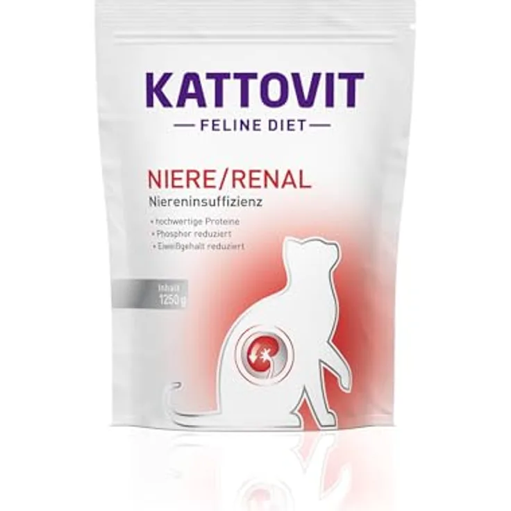 KATTOVIT Niere/Renal Trockenfutter für Katzen, Diät-Alleinfuttermittel mit leicht verdaulichem Huhn, 1.250 g