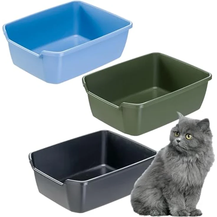 Ferplast Nip Katzenklo, offene Katzentoilette mit hohem Rand, leicht zu reinigen, aus robustem Kunststoff, L 46 x B 36 x H 16 cm, verschiedene Farben verfügbar – Bild 1