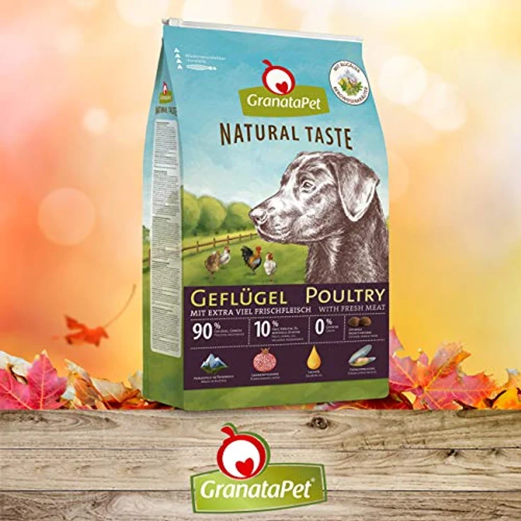 GranataPet Natural Taste Adult, getreidefreies Hunde-Trockenfutter mit hohem Fleischanteil, Geflügelgeschmack, 12kg – Bild 2