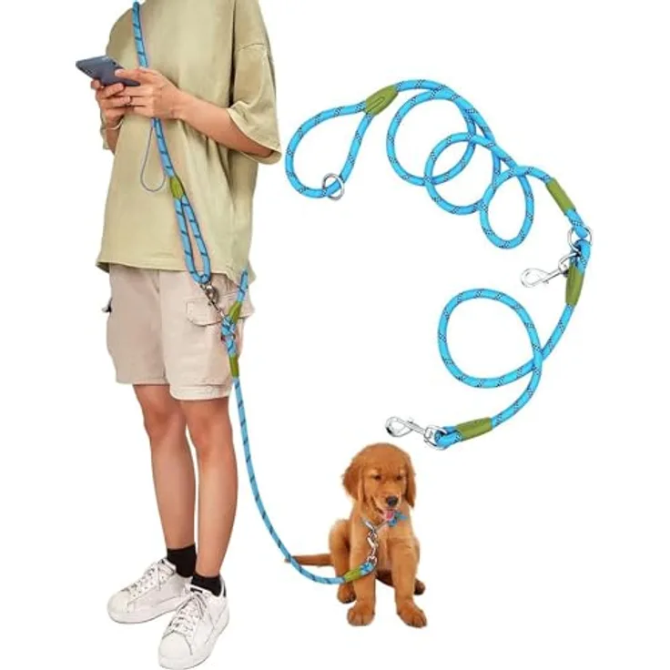 Eyeleaf Freihändige Hundeleine, reflektierend, 2,2 Meter lang, Anti-Zug, für große, mittelgroße und kleine Hunde, Orange