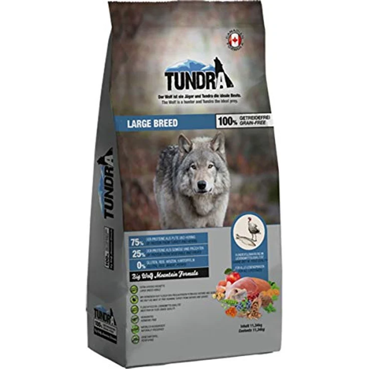 Tundra Dog Large Breed, Trockenfutter mit Pute, Huhn und Hering, 3,18kg – Bild 1
