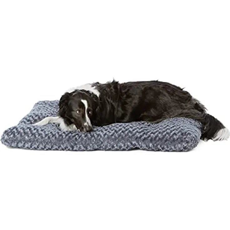 Amazon Basics Maschinenwaschbar Hundebett für Große Hunde, strapazierfähiges und waschbares Design, 102 x 69 x 9 cm, Graue Wirbel