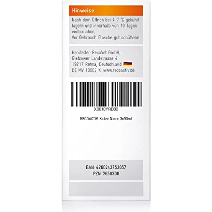 RECOACTIV Nieren Tonicum für Katzen, 3 x 90 ml, Ergänzungsfuttermittel bei Nierenfunktionsstörungen, Appetit anregend und hochverdauliches Protein – Bild 4