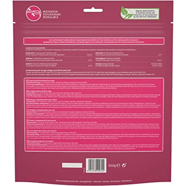DOKAS Getreidefreier Premium Snack in Streifen für Hunde – 100% Entenbrustfilet, 6er Pack, 500 g – Bild 4