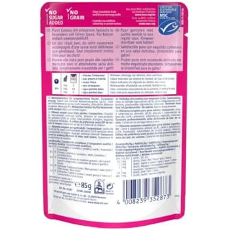 Vitakraft Poésie Délice Weide, Nassfutter für Katzen mit Pollackstücken in Sauce, 85 g, ohne Zucker und künstliche Aromen – Bild 2