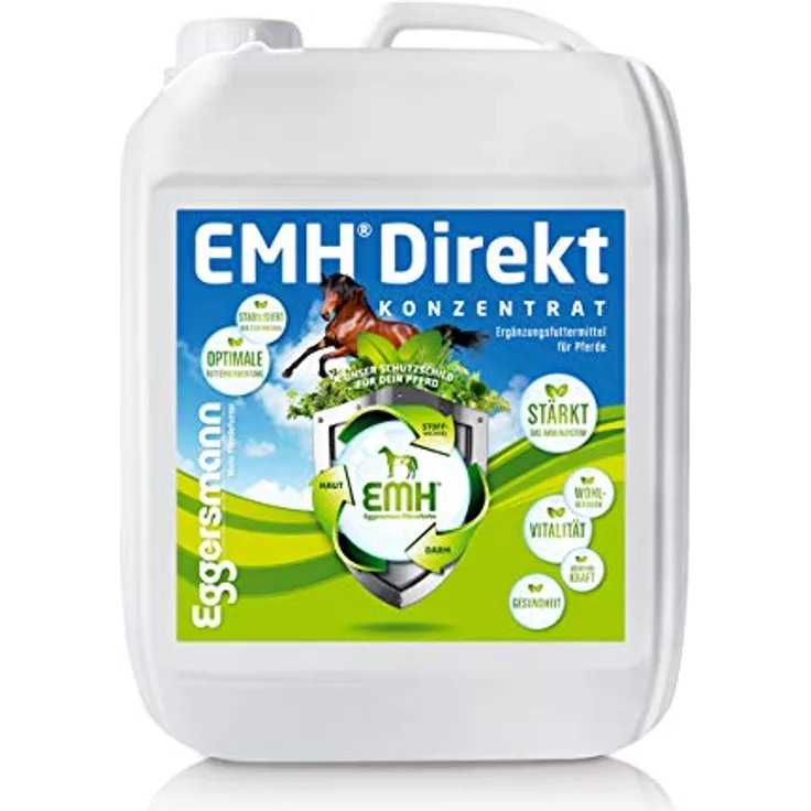 Eggersmann EMH Direkt, Ergänzungsfuttermittel für Pferde zur natürlichen Stoffwechselunterstützung, 5 L Flasche