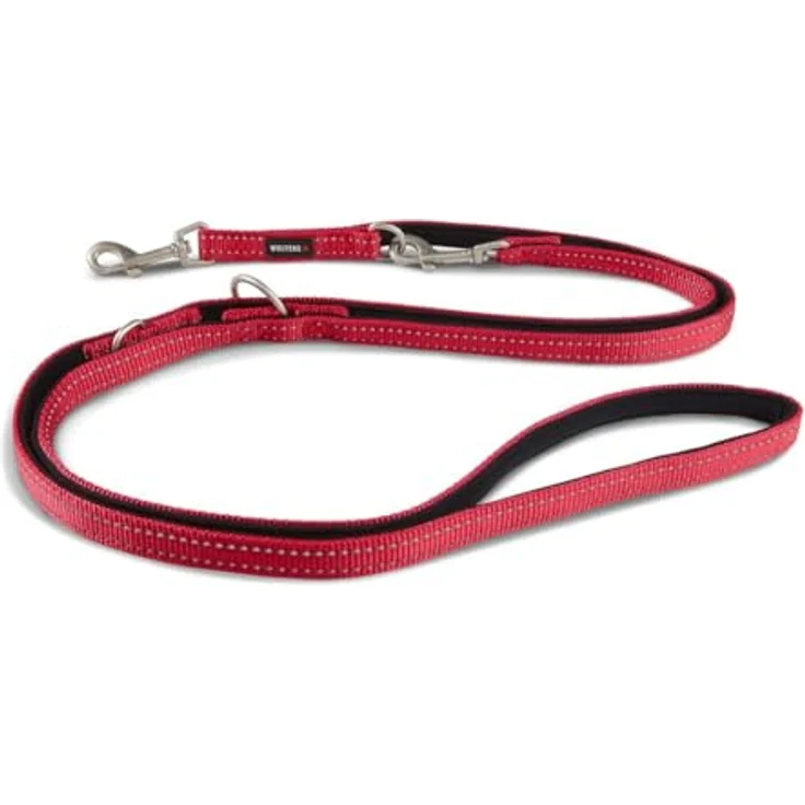 Wolters Soft & Safe Führleine XL, 200 cm x 2,5 cm, strapazierfähiges Nylon mit Neopren-Polsterung, cayenne/schwarz, dreifach verstellbar, reflektierende Nähte – Bild 2