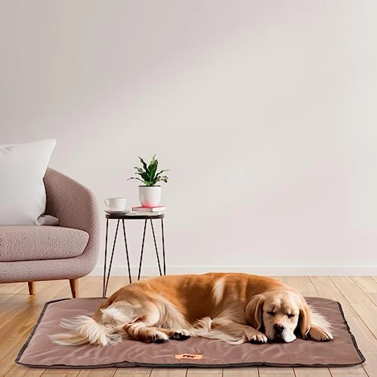 Ferplast Jolly Hundematte Groß, Waschbares Hundebett, Wasserdicht & Kratzfest, 98 x 65 cm, L, Braun – Bild 2