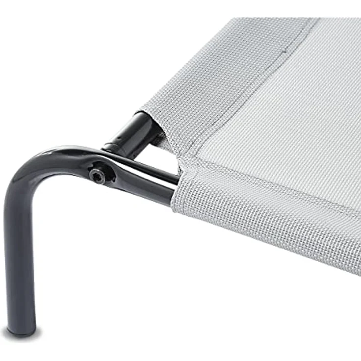 Amazon Basics Kühlendes erhöhtes Haustierbett für Hunde, Größe S, L 90 x 55 x 19 cm, robustes Eisenrahmen, atmungsaktives graues Netzstoff – Bild 3