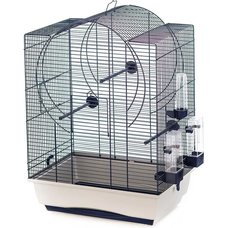 Duvoplus Emma 2, Vogelkäfig + Voliere mit Zubehör, weiss und schwarz