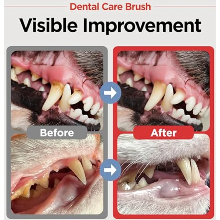JAYU PET Zahnpflegebürste für Katzen und kleine Hunde, 3 Stück, mit weichen Borsten, ergonomischem Design und horizontalem Bürstenkopf – Bild 2