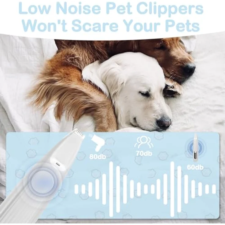 Gowkeey Leise Hundeschermaschine Paw Trim Pro, pflegeleichter Pfotentrimmer mit LED-Licht, wasserdicht und USB-wiederaufladbar – Bild 4