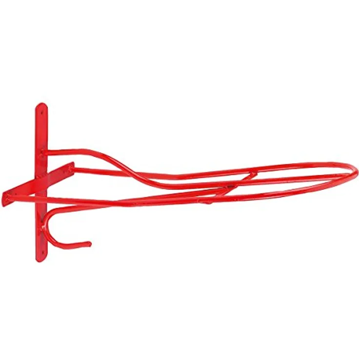 Kerbl Sattelhalter für Englischsättel, Wandhalterung aus Metall, rot, 54 cm, inkl. Zusatzhalterung für Trense/Halfter