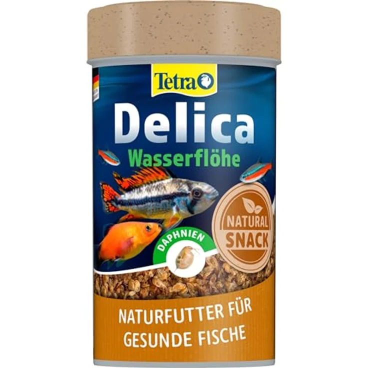 Tetra Delica Daphnia Naturfutter, 100% sonnengetrocknete Wasserflöhe, gesunde Snacks für Zierfische, 100 ml Dose – Bild 1