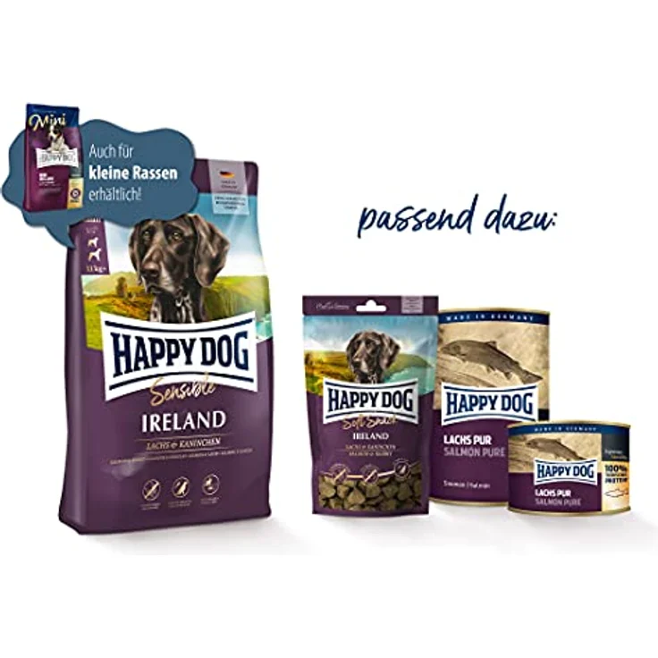 Happy Dog Sensible Irland, Hunde-Trockenfutter mit 12% Lachs und selektiven Proteinen, 300 g – Bild 5