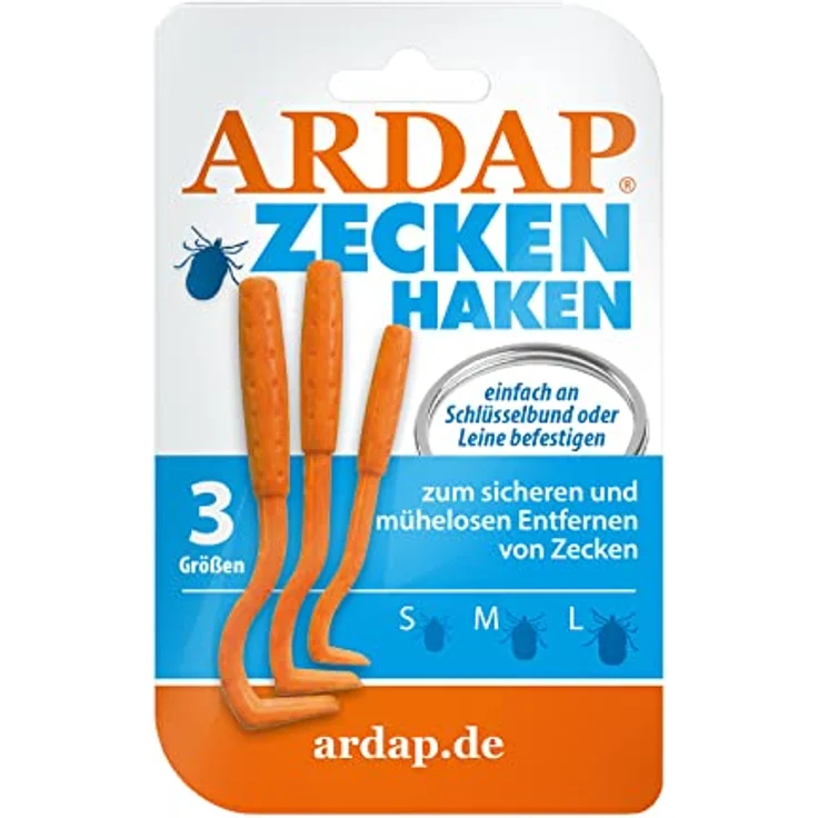 ARDAP Zeckenzange und Zeckenhaken, 3er Pack für Hunde, Katzen und Menschen - Effektives Entfernen von Zecken jeder Größe – Bild 1