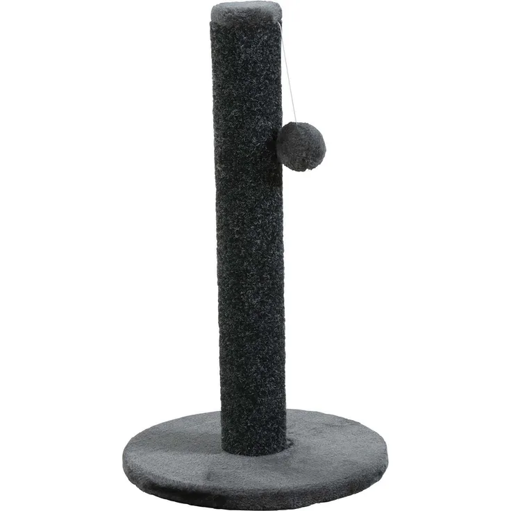 Zolux Kratzbaum Oliver, dunkelgrau, mit elastischem Ball und weichem Fellsockel, Größe M, 35,5 x 35,5 x 62 cm