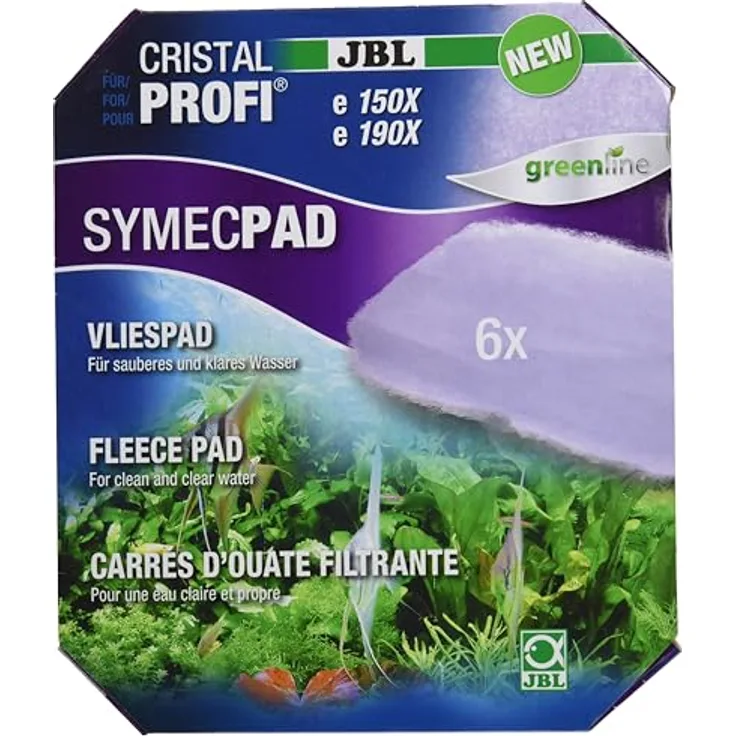 JBL SymecPad CristalProfi e15/19x, Filtervliese für Süß- und Meerwasser, 6 Stück
