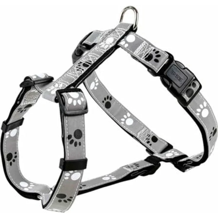 Trixie Silver Reflect H-Geschirr schwarz-silbergrau M-L: 50-75 cm/25 mm – Bild 3