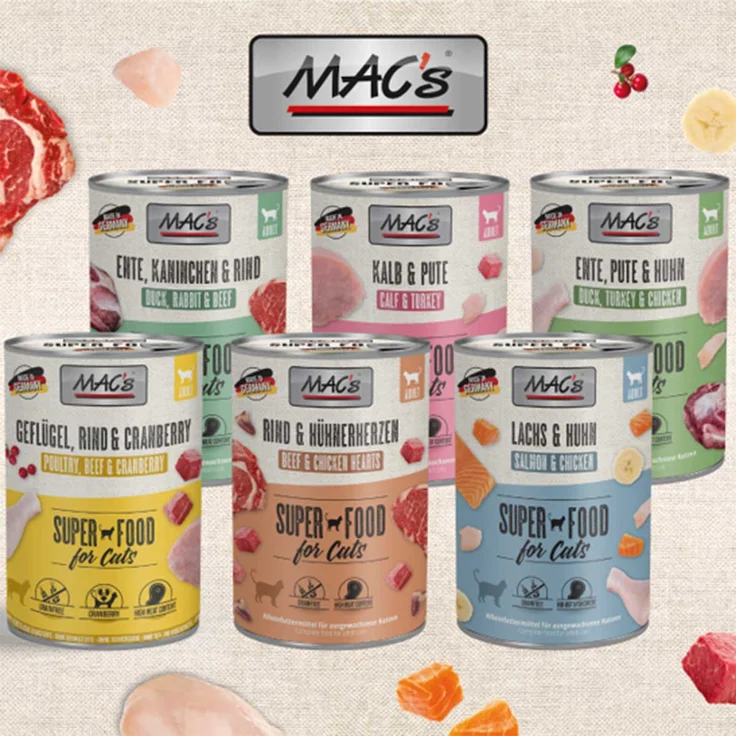 MAC's Cat Multipack Bestseller, Katzen-Nassfutter 6x400 g in praktischer Verpackung