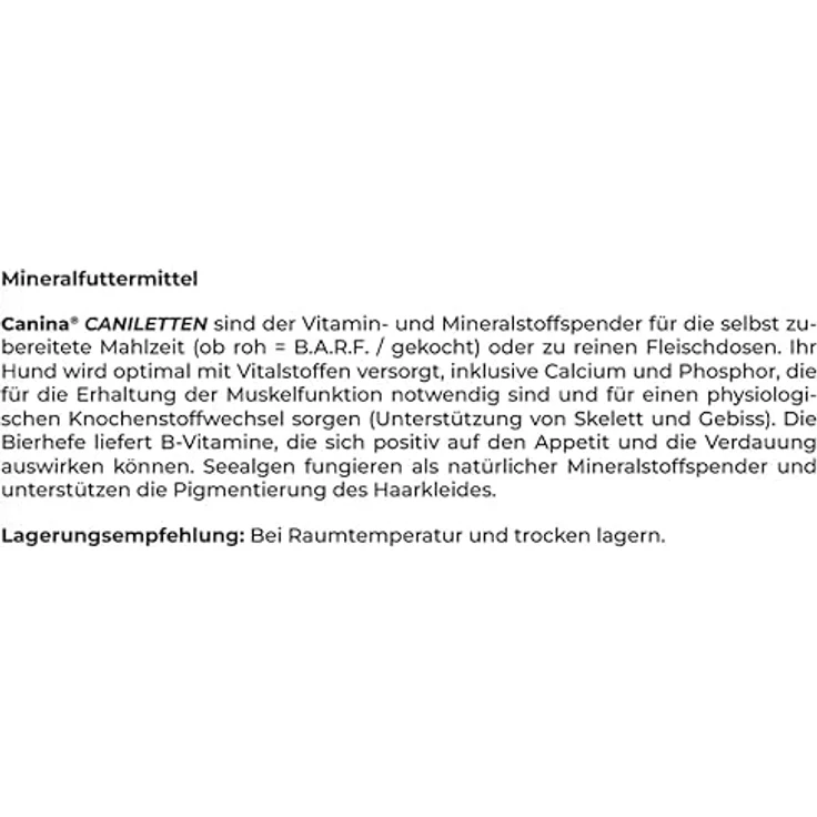 Canina Caniletten, 300 g, biologisches Kraftkonzentrat mit Spurenelementen, Mineralien und wichtigen Vitaminen für Hunde – Bild 2