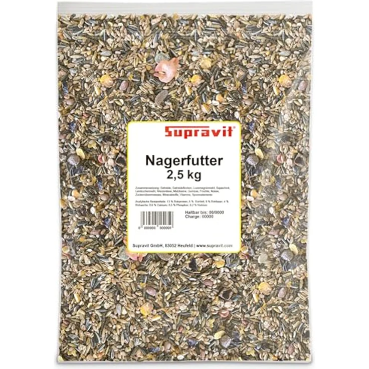 Supravit Nagerfutter Premium Futtermischung, 2,5kg für Hamster, Kaninchen, Meerschweinchen & Ratten, 100% naturbelassen, vitaminreich – Bild 1