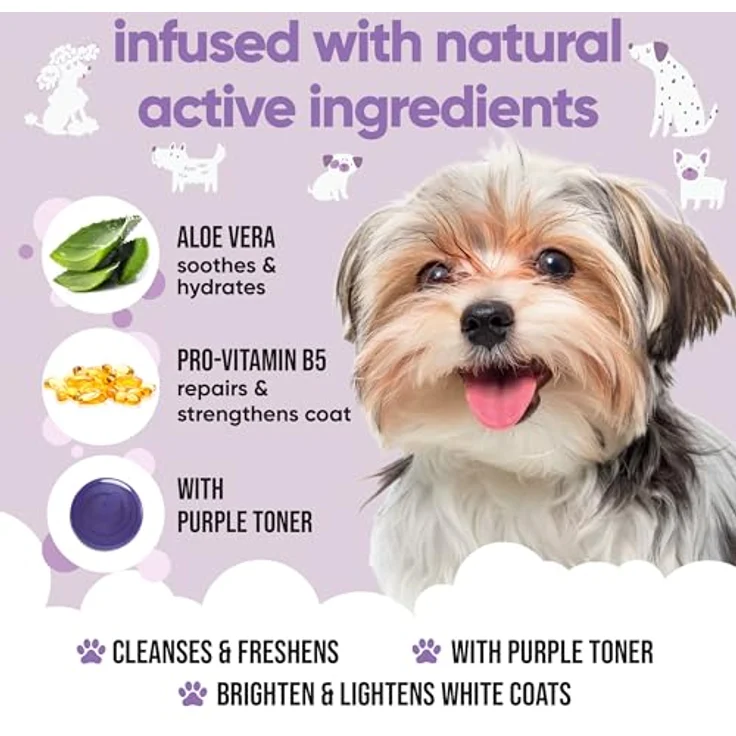 Buddycare Hundeshampoo Weißes Fell, aufhellendes Shampoo mit Aloe Vera und Pro-Vitamin B5, 500ml, für Tiefenreinigung und frischen Duft – Bild 3