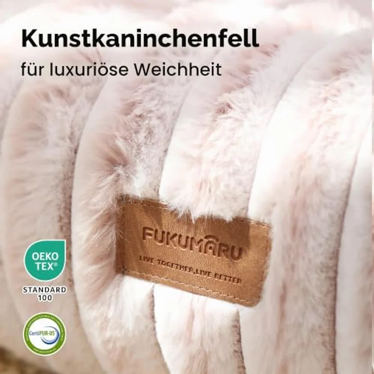 FUKUMARU Hundebett, orthopädisches Katzenbett mit waschbarem Bezug, modernes Design mit Farbverlauf, 64 x 64 x 18 cm, Rosa – Bild 3