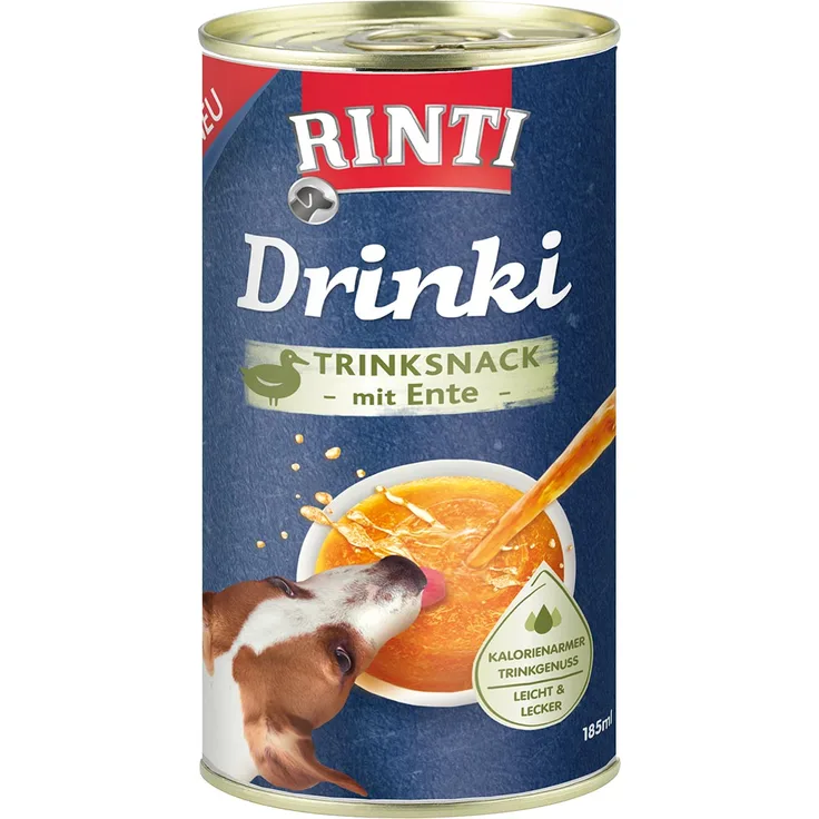 Rinti RINTI Drinki Trinksnack mit Ente, kalorienarmer Hundesnack mit feinsten Fleischstückchen, 6x185ml