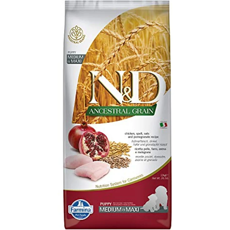 Farmina N&D ANCESTRAL GRAIN Pellets Hundefutter, 12 kg, mit Huhn, Dinkel, Hafer und Granatapfel, ohne Mais, reich an Vitaminen und natürlichen Antioxidantien – Bild 1