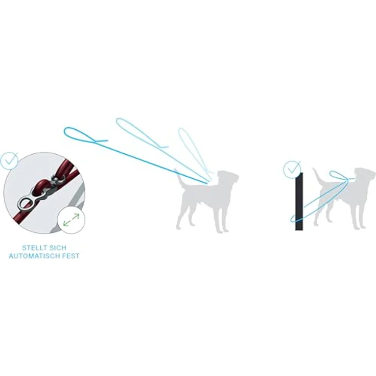 Curli Vario Comfort Hundeleine S Black, für Hunde bis 25 kg, stufenlos verstellbar, Snap-In Sicherheitskarabiner, stoßdämpfendes Seil – Bild 3