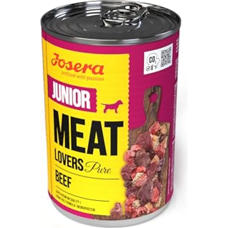 Josera Meat Lovers Junior Pure Beef, Premium Nassfutter für Welpen & Junghunde, 61,5 % Rindfleisch, getreidefrei, 6er Pack à 400 g – Bild 2