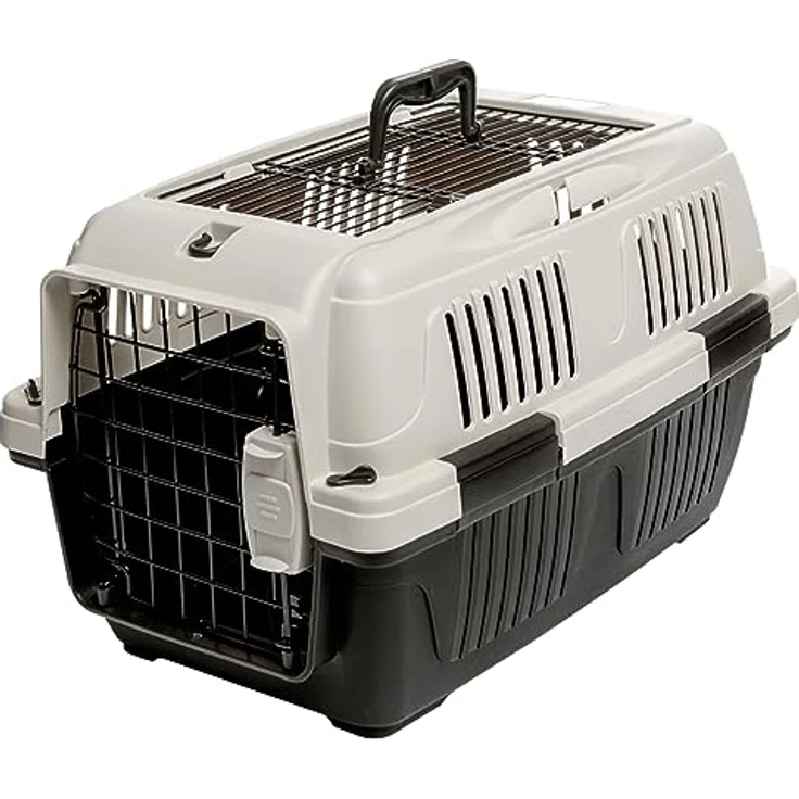 Dehner Tiertransportbox Robbi, 35 x 37 x 57 cm, robust und pflegeleicht, komfortabler Transport für Haustiere – Bild 1