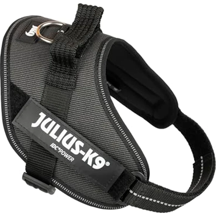 JULIUS K-9 IDC Powergeschirr S, Schwarz-Grau - Reflektierendes, verstellbares Hundegeschirr, atmungsaktiv, Oeko-TEX zertifiziert für Hunde bis 15 kg – Bild 2