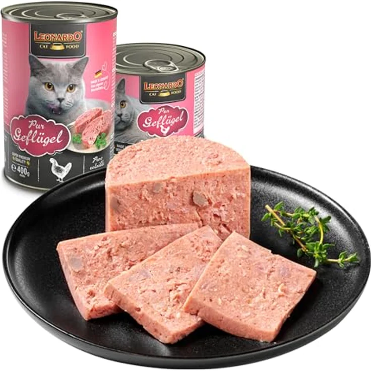 LEONARDO Geflügel pur, Nassfutter für Katzen, 6x800g Dose, getreidefreies Alleinfutter, Made in Germany – Bild 4