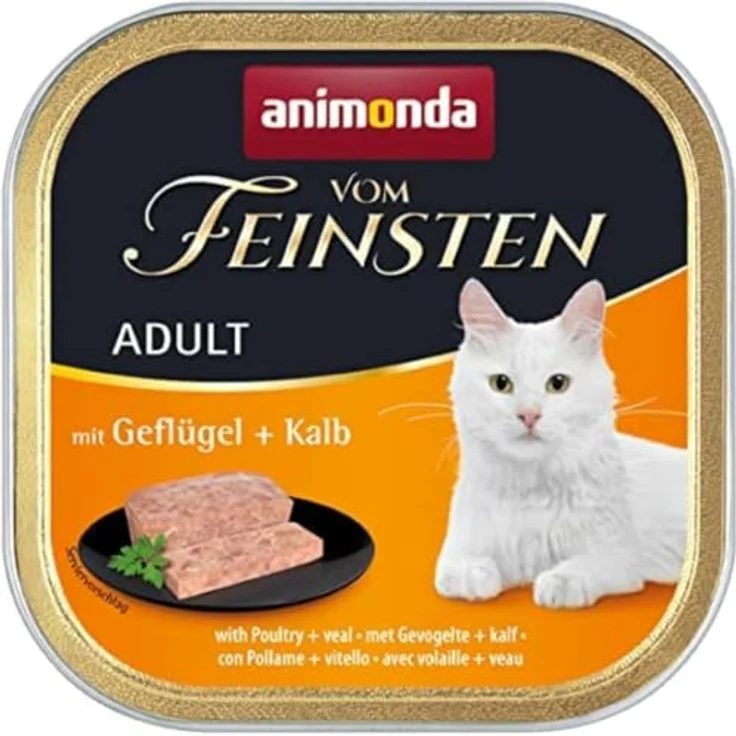 animonda vom Feinsten Adult Nassfutter mit Geflügel & Kalb, 32x100g, ohne Konservierungsmittel für anspruchsvolle Katzen – Bild 2