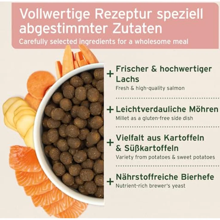 AniForte Lachs Trockenfutter für Hunde 2kg, halbfeuchtes Hundefutter mit frischem Lachs, Kartoffeln & Vitaminen, getreidefrei & glutenfrei, ideal für Allergiker – Bild 2
