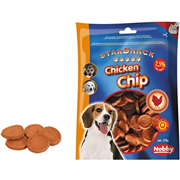 Nobby STARSNACK Chicken CHIP, 375 g, 82,4% Hähnchen, nur 2,5% Fettgehalt, ideal zur Belohnung