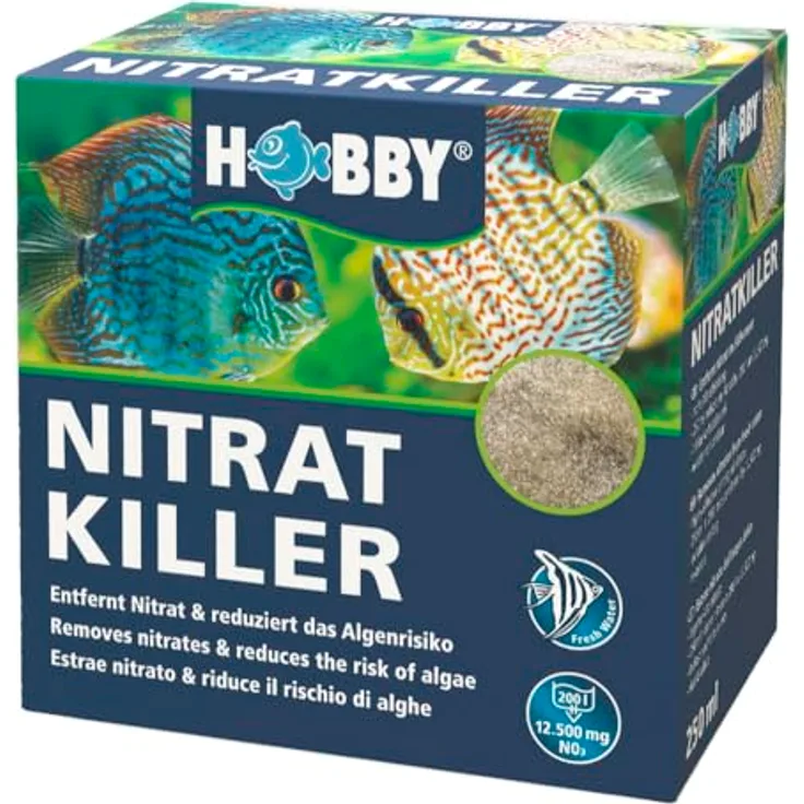 HOBBY Aquaristik Nitrat-Killer, 250 ml Wasseraufbereitung zur Nitratentfernung und Algenrisikominderung, entzieht bis zu 12.500 mg Nitrat