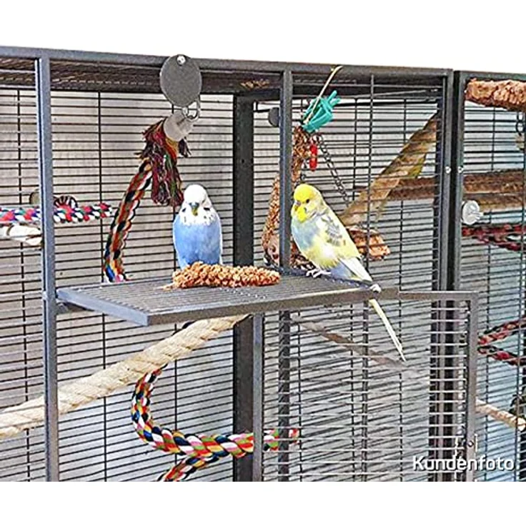 Montana Cages New Madeira Double, Premium Vogelkäfig für Finken und Sittiche, Antik Edition, 6 Lenkrollen, 4 Edelstahlnäpfe, AVILON Pulverbeschichtet, 165 x 56 x 158 cm – Bild 3
