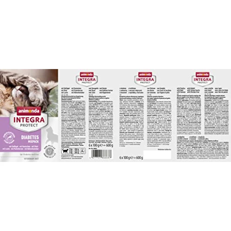 Animonda INTEGRA PROTECT Katzenfutter nass Diabetes, Diätalleinfutter für erwachsene Katzen, 6 x 100g, vom Tierarzt empfohlen – Bild 2